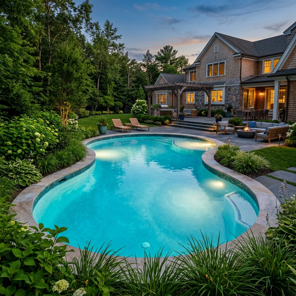 Gunite pool repair and restoration project in Massachusetts